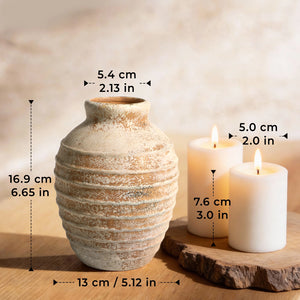 Distressed Embossed Jar Vase - Set of 1
