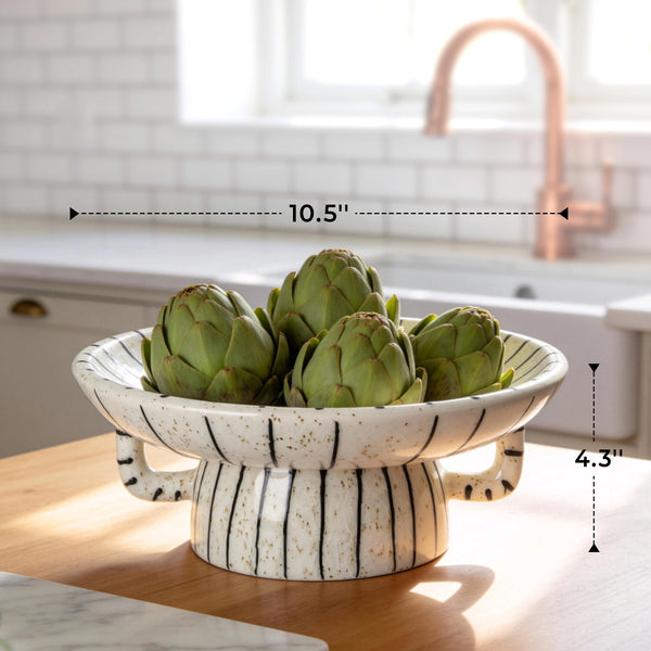 Striped Crackle Decorative Bowl - Set of 1