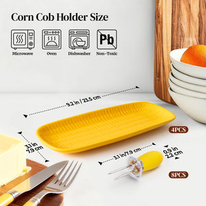 3D Corn Plates - Set of 4