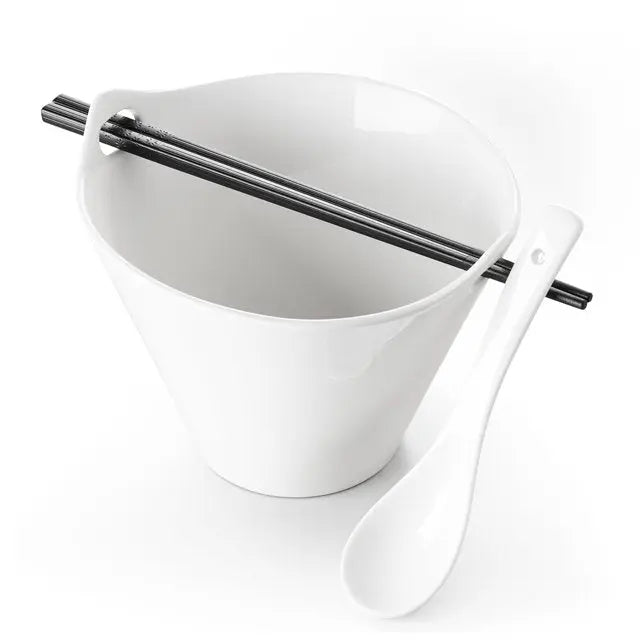 32oz Japanese Ramen Noodle Bowl with Chopstick and Spoon