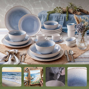 Caymere 4.7-Inch Coastal Blue Dessert Bowls - Set of 4