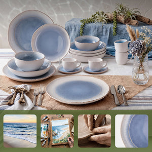 Caymere 10.5-Inch Coastal Blue Dinner Plates - Set of 6