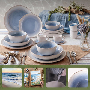Caymere 6-Inch Coastal Blue Soup Bowls - Set of 4
