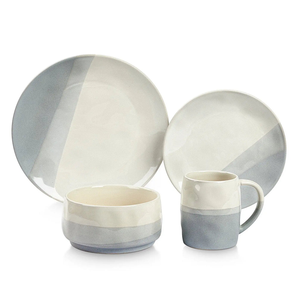 4PCS Ceramic Tableware Blue Rock Layer Cold