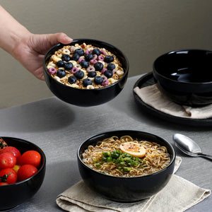 Black Soup and Cereal Bowls - Set of 4