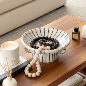 Striped Crackle Decorative Bowl - Set of 1