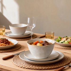 Ripple Reactive Glaze Soup Bowls - Set of 4