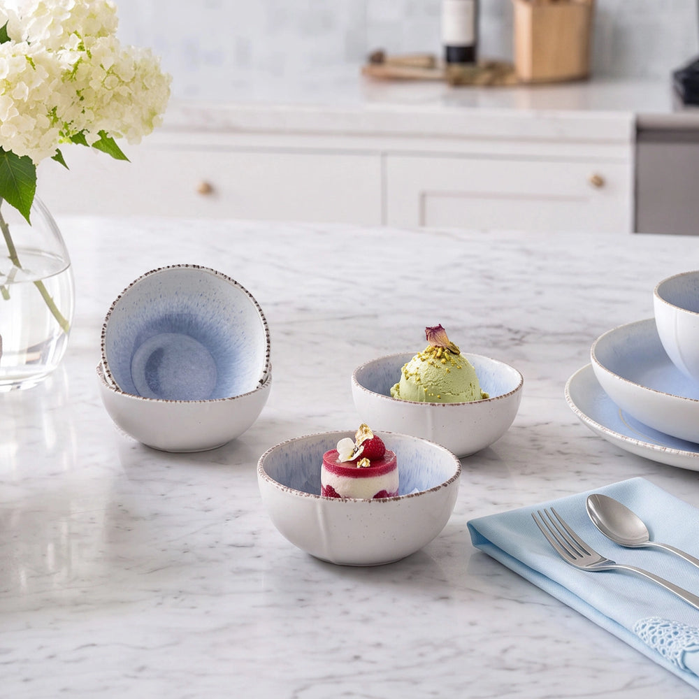 Caymere 4.7-Inch Coastal Blue Dessert Bowls - Set of 4