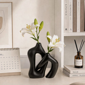 Modern Interlocking Vases - Set of 2