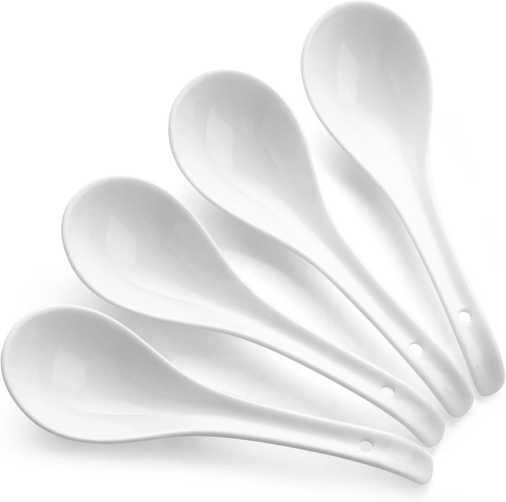 Wedding White Porcelain Spoons - Set of 4