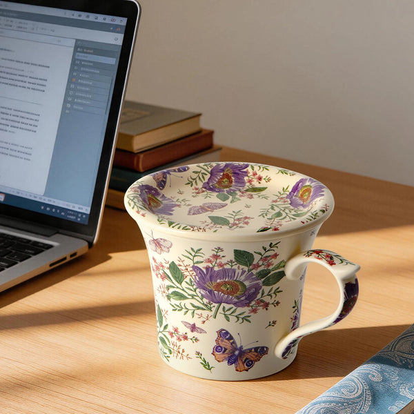 Floral Latte Cup and Saucer - Set of 1