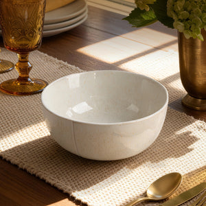 Embossed Sesame Glaze Soup Bowls - Set of 4