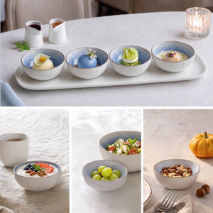 Caymere 4.7-Inch Coastal Blue Dessert Bowls - Set of 4