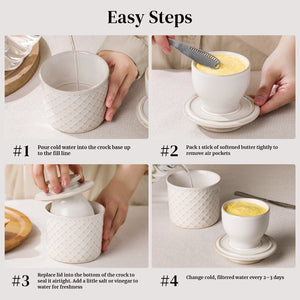 White French Butter Crock - Set of 1