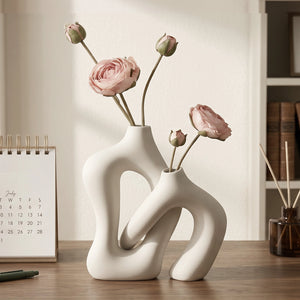 Modern Interlocking Vases - Set of 2