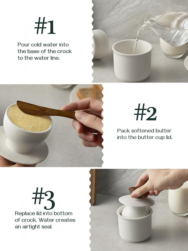 French Butter Crock with Lid