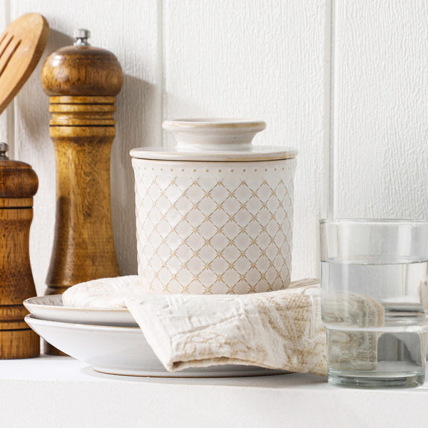 White French Butter Crock - Set of 1