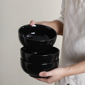 Black Soup and Cereal Bowls - Set of 4
