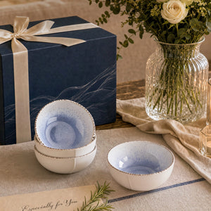 Caymere 4.7-Inch Coastal Blue Dessert Bowls - Set of 4