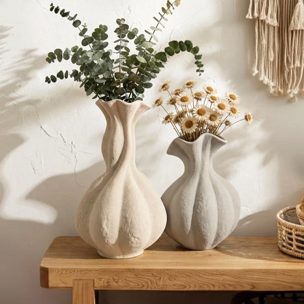 Pumpkin Long-Neck Vase - Set of 1