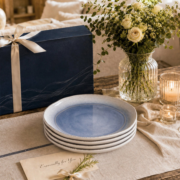 Caymere 10.5-Inch Coastal Blue Dinner Plates - Set of 6