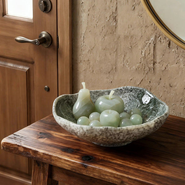 Moss Stone Wabi-Sabi Decorative Bowl - Set of 1