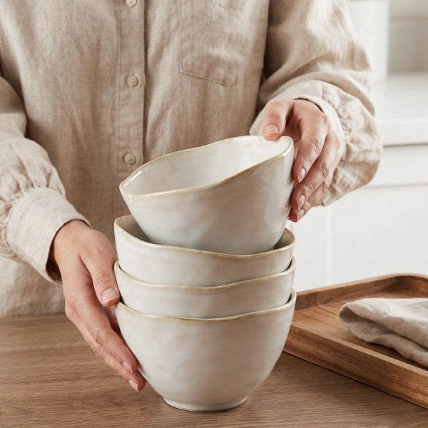Ripple Reactive Glaze Soup Bowls - Set of 4
