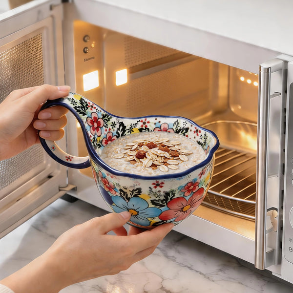 Polish Floral Soup Bowl with Handle - Set of 1