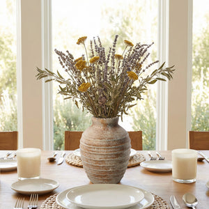 Distressed Embossed Jar Vase - Set of 1