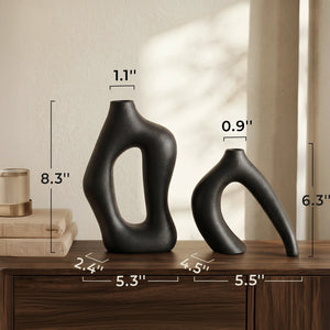 Modern Interlocking Vases - Set of 2