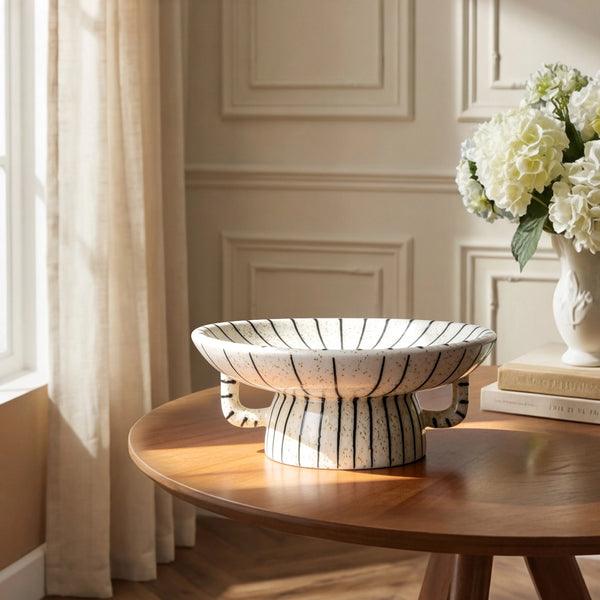 Striped Crackle Decorative Bowl - Set of 1