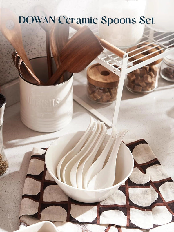Wedding White Porcelain Spoons - Set of 4