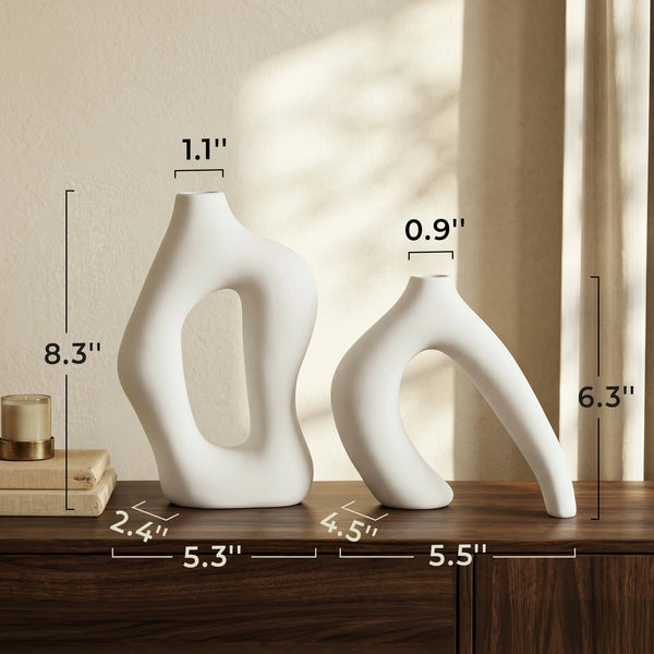 Modern Interlocking Vases - Set of 2