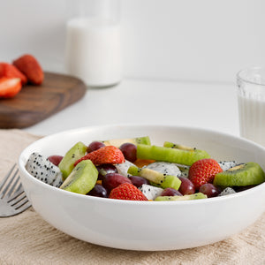 Wedding White Porcelain Large Pasta Bowls - Set of 4