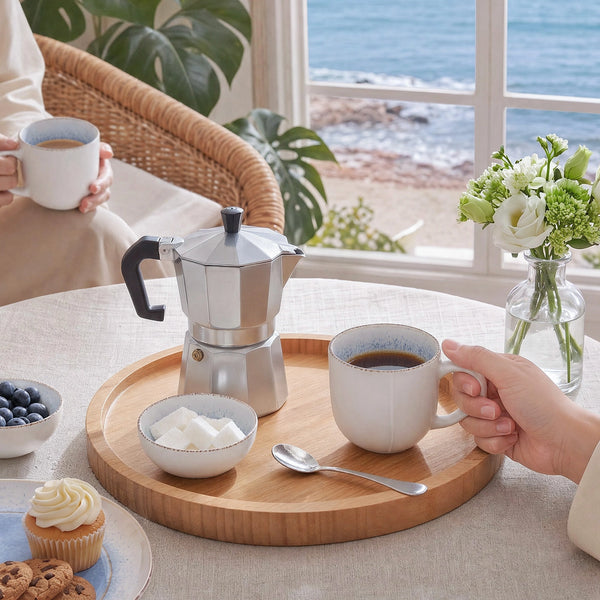 Caymere 12 Oz Coastal Blue Coffee Mugs - Set of 4