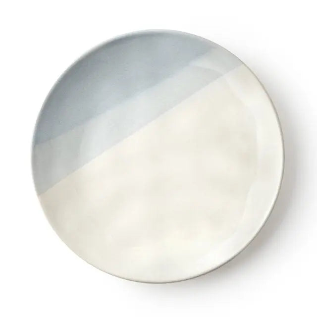 8-inch Ceramic Salad Pasta Plate Blue Rock Dessert