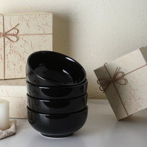 Black Soup and Cereal Bowls - Set of 4