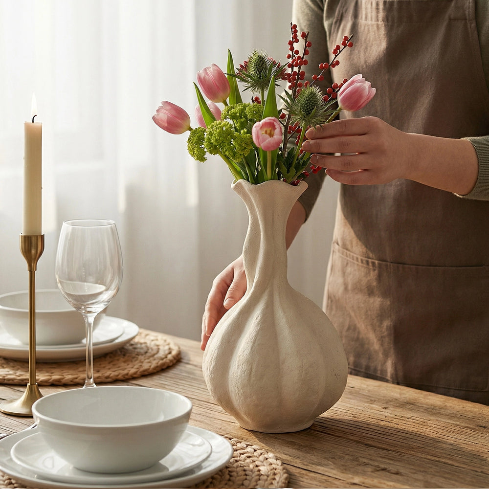 Pumpkin Long-Neck Vase - Set of 1