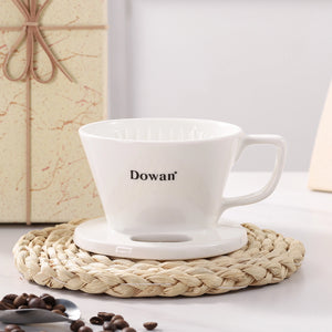 White Ceramic Pour Over Coffee Filter - Set of 1