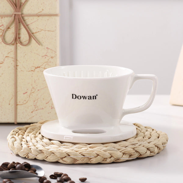 White Ceramic Pour Over Coffee Filter - Set of 1
