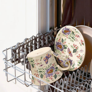 Floral Latte Cup and Saucer - Set of 1