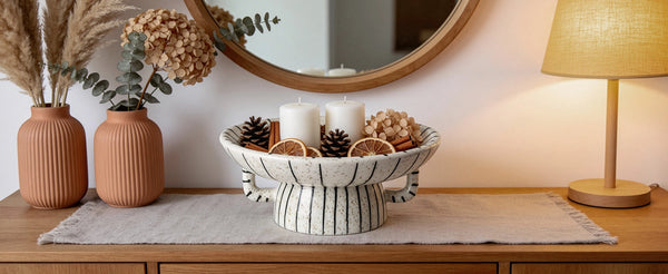 Striped Crackle Decorative Bowl - Set of 1