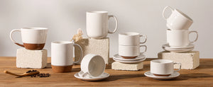 Pebblone Coffee Cups and Saucers - Set of 4