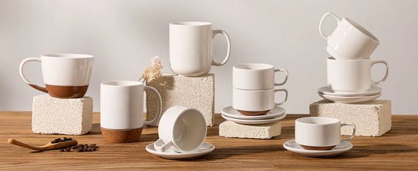 Pebblone Coffee Cups and Saucers - Set of 4