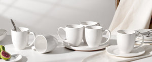 Wedding White Coffee Mugs - Set of 6