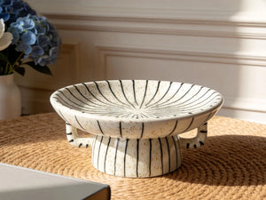 Striped Crackle Decorative Bowl - Set of 1