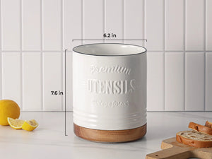 White Extra Large Rotating Utensil Holder - Set of 1