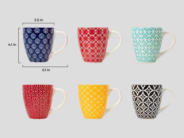 Mosaian Coffee Mugs - Set of 6