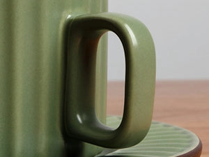 Green Cappuccino Cups and Saucers - Set of 4