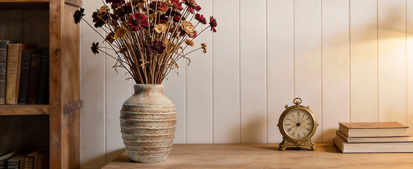 Distressed Embossed Jar Vase - Set of 1